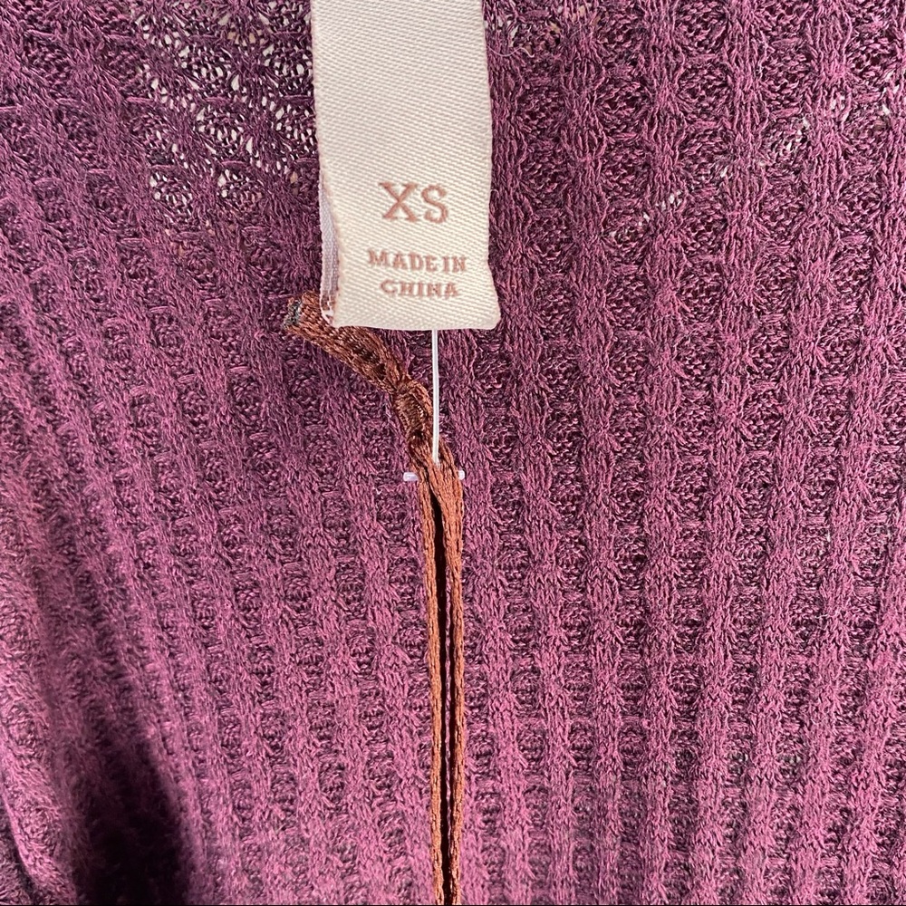 Long Sleeve Peplum Blouse - Knox Rose™ Plum L - Picture 5 of 5